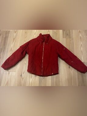 NILS Red Suede Jacket with Gold Zip